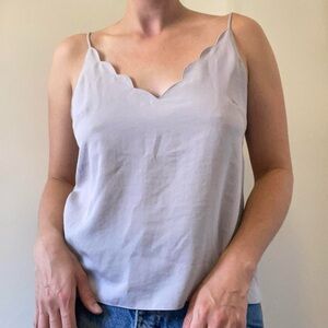 Topshop scalloped lavender cami